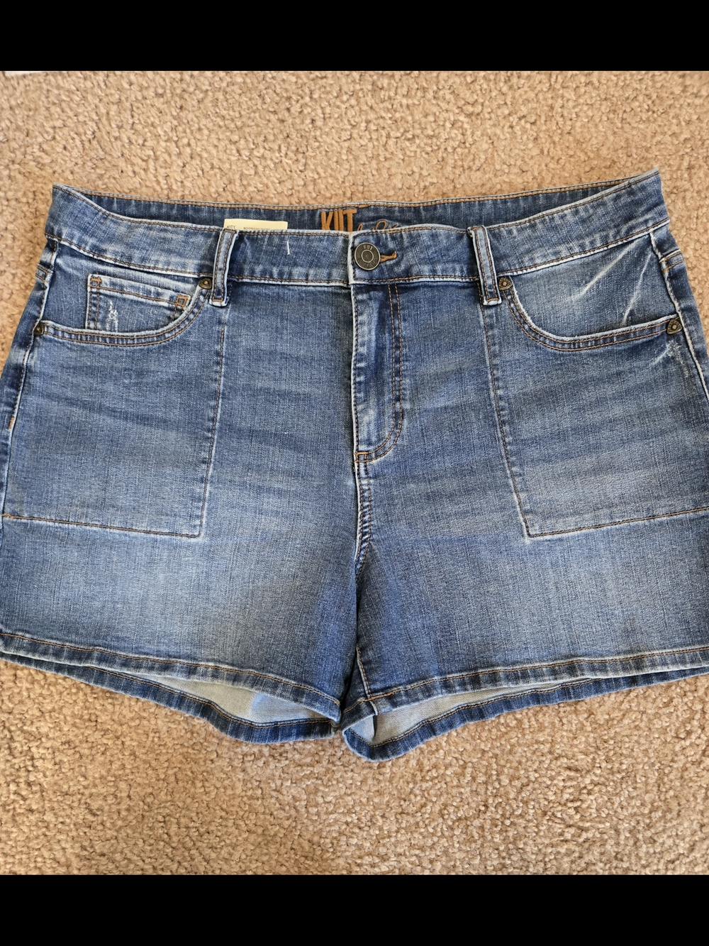 Kut from the Kloth Blue Denim Patch-Pocket Shorts